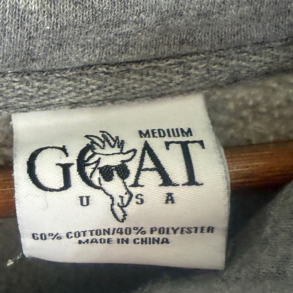 Like new GOAT USA size M Men's Gray Hoodie with Americana Goat Embroidered Patch - Picture 3 of 13